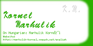 kornel marhulik business card